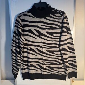 Calvin Klein - Like New - Black and Gray Knit Sweater